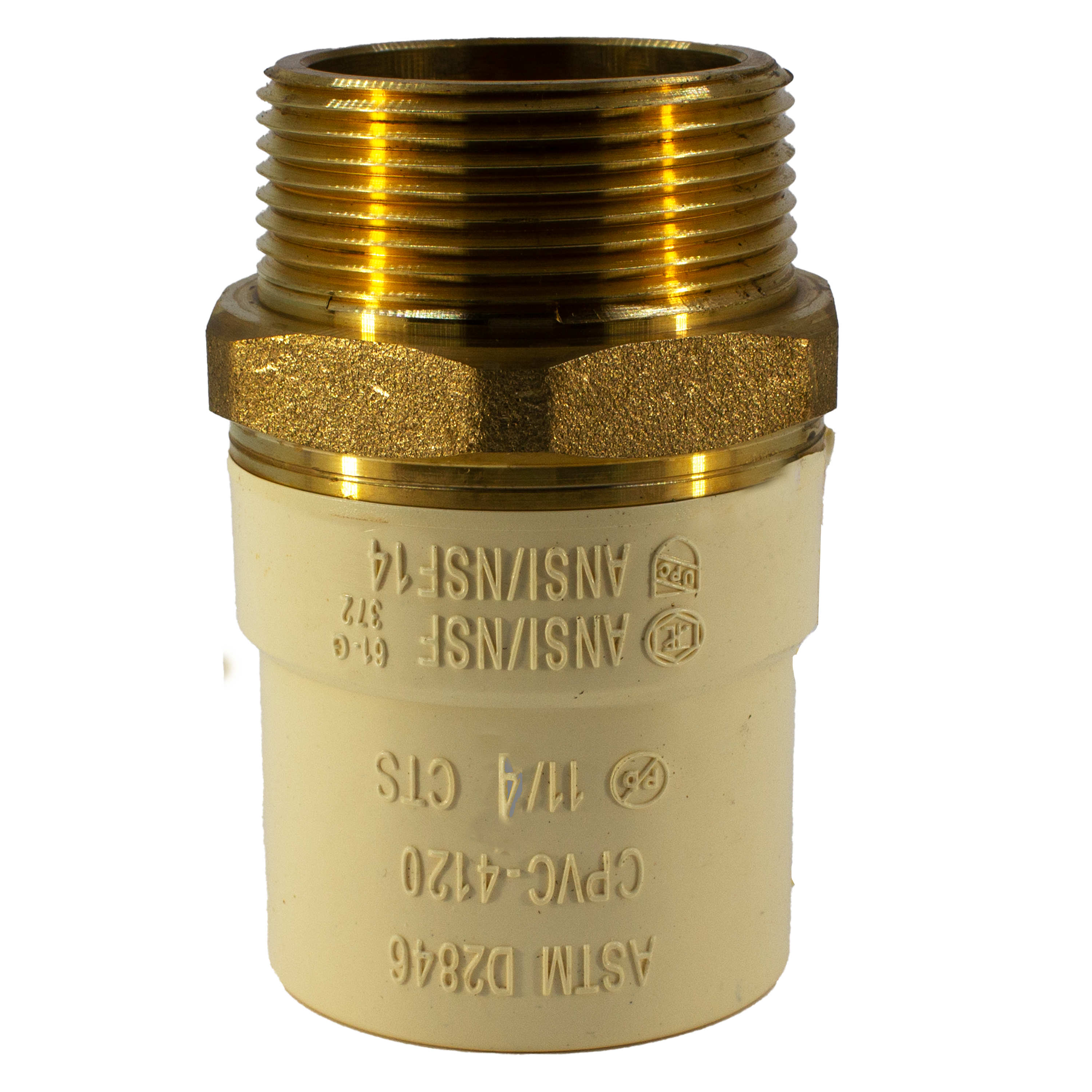 FGG No-Lead Male Adapter Brass Threaded 1-1/4
