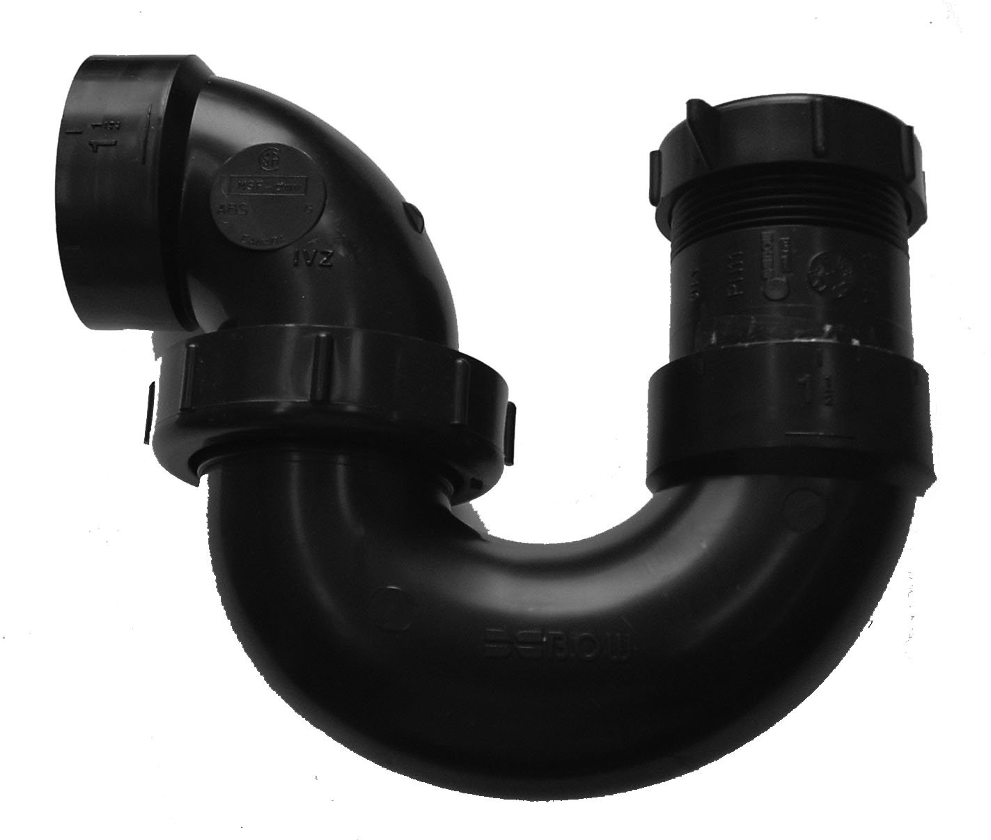 ABS L.A. Style P-Trap w/Union 1-1/2